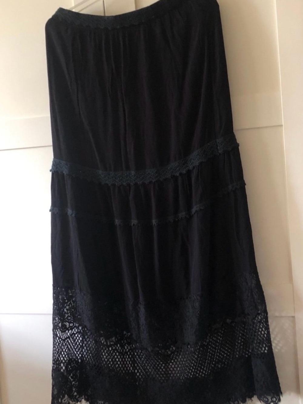 Women’s Anthropologie Staring At Stars maxi skirt with lace size Medium